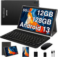 Black 12GB RAM 128GB ROM 10 Inch Android Tablet with Keyboard X7356