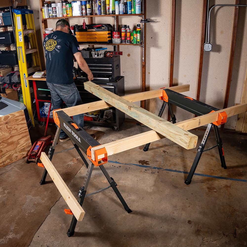 Folding Sawhorse 26-Inch to 32-Inch Adjustable Height 1-Pack I744551
