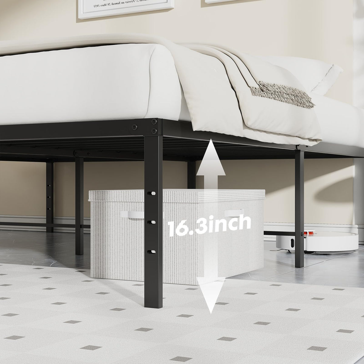Queen 18 Inch Metal Platform Bed Frame U72300