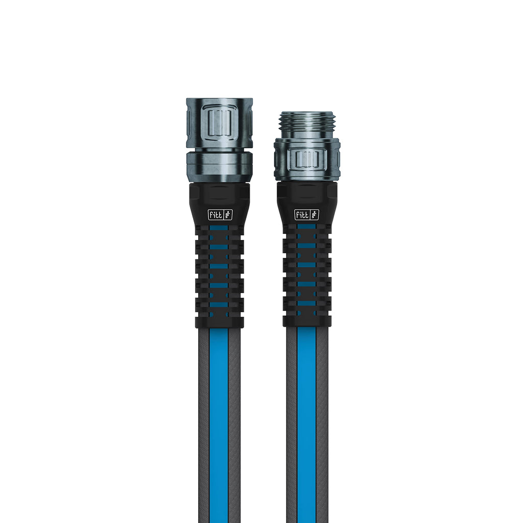 Lightweight Flexible Kink-Free Flat Garden Hose, Grey and Blue, 100-Feet x 3/4-Inch T507