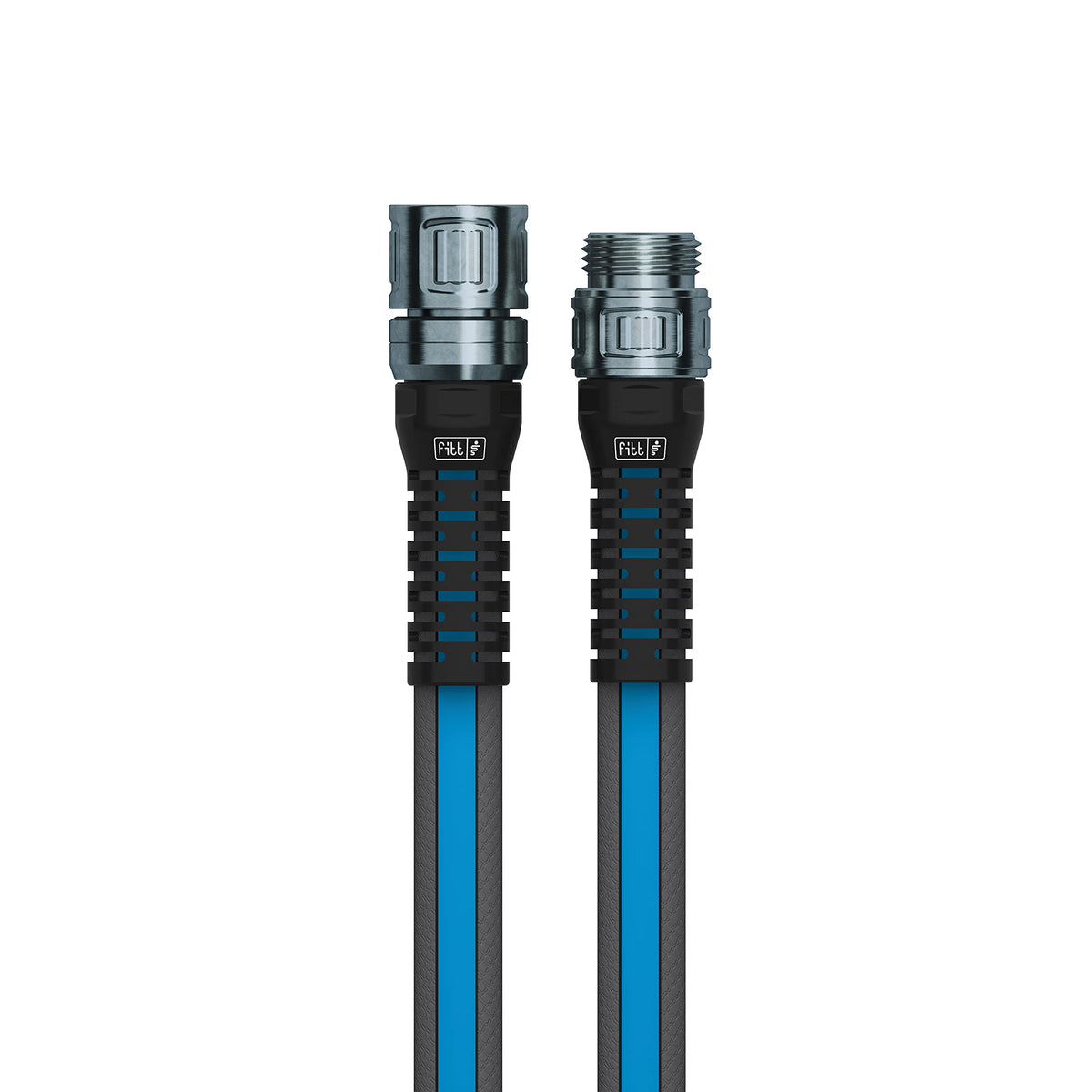 Lightweight Flexible Kink-Free Flat Garden Hose, Grey and Blue, 100-Feet x 3/4-Inch T507