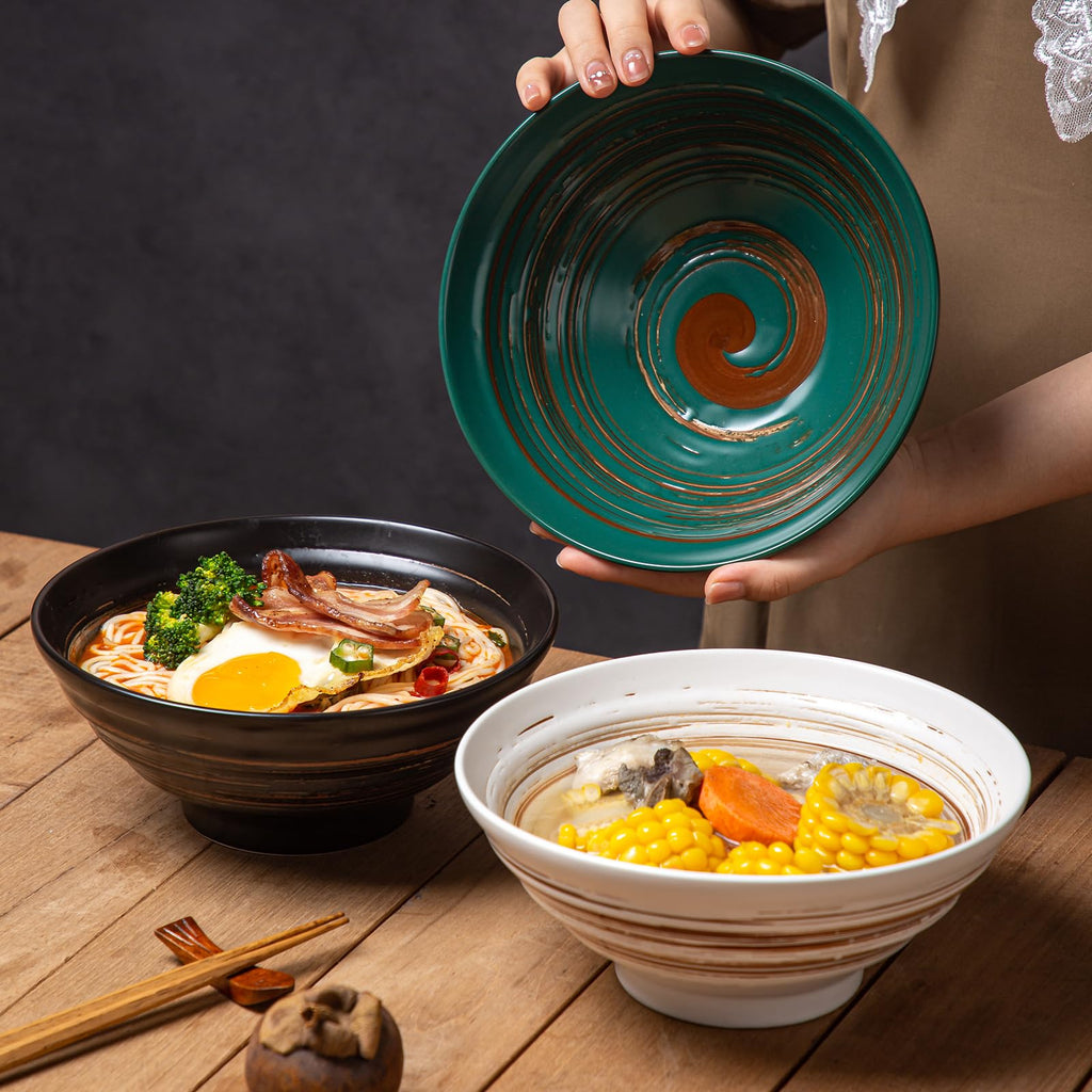 Multicolor Ceramic Ramen Bowl Set of 4 R3575