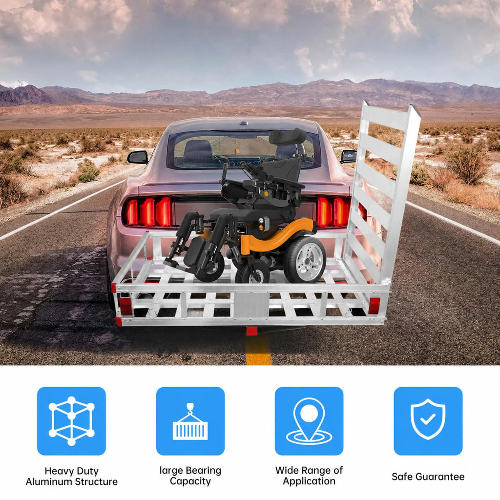 Aluminum Hitch Cargo Carrier with Ramp T998
