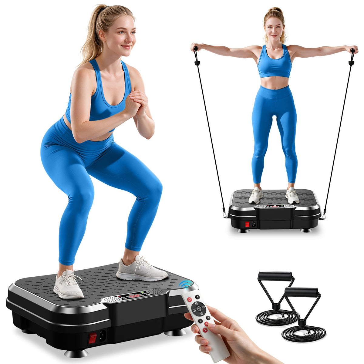 Vibration Plate Exercise Machine with Resistance Bands Z44383