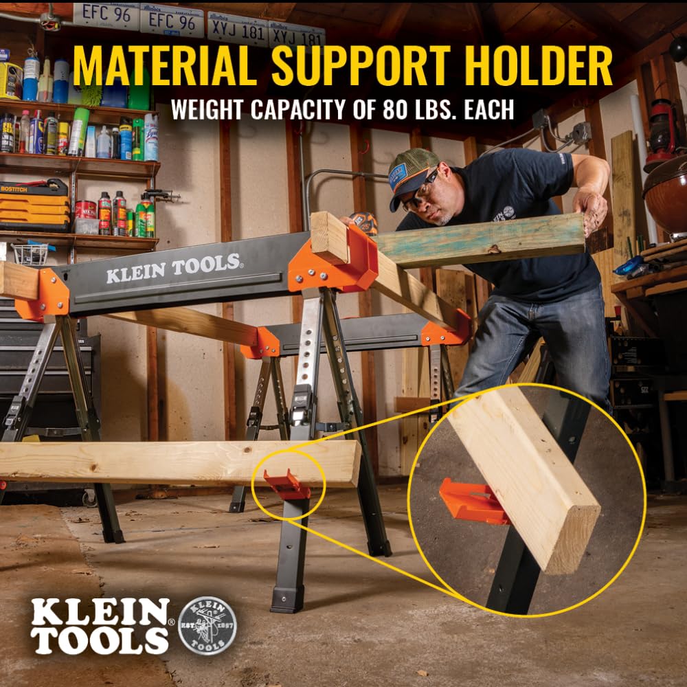 Folding Sawhorse 26-Inch to 32-Inch Adjustable Height 1-Pack I744551