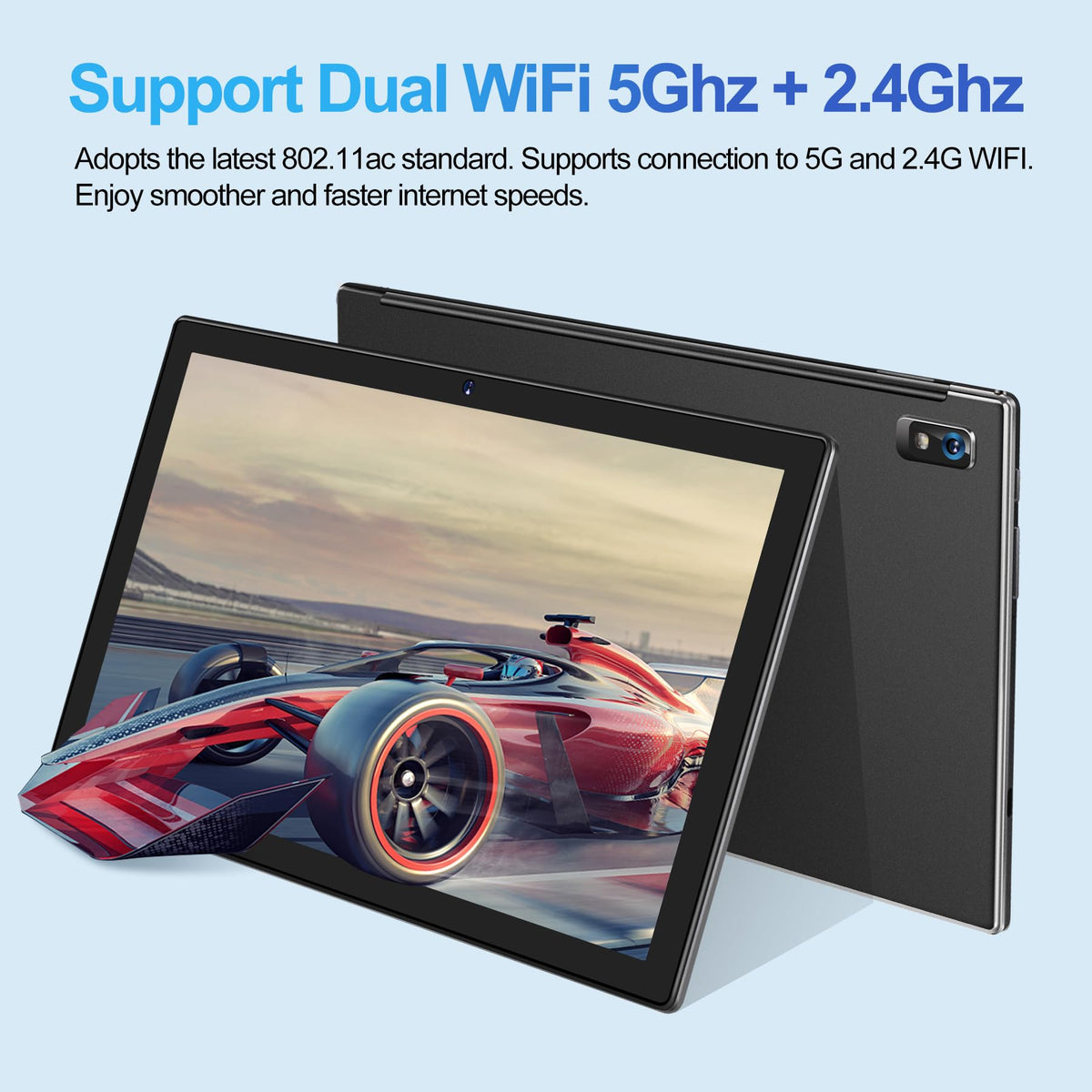 Black 12GB RAM 128GB ROM 10 Inch Android Tablet with Keyboard X7356