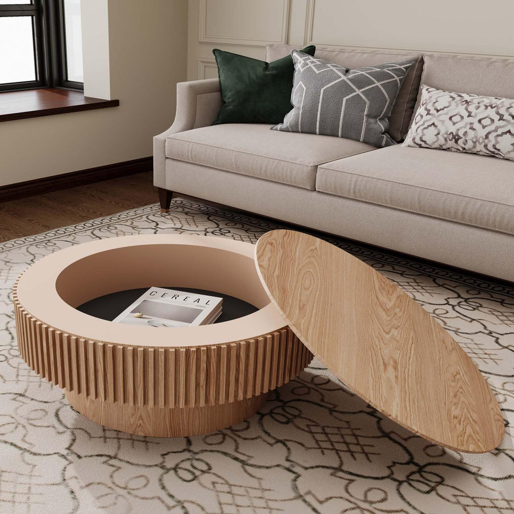 Round Coffee Table with Storage E2917