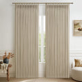 86 Inch Blackout Linen Blend Insulated Curtain 2 Panels Set W5444