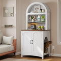 70.8in Hidden Cat Litter Box Furniture with Shelves D7021