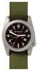 Titanium Olive Nylon Strap Black Dial Men's Watch U71481
