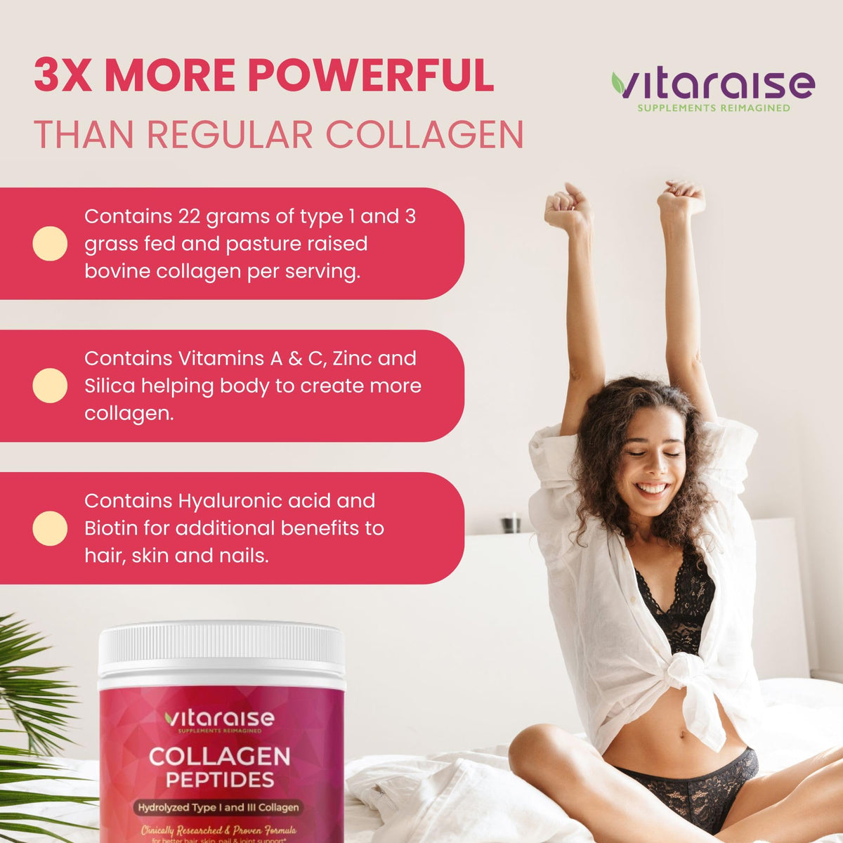 Hydrolyzed Collagen Powder, Grass Fed, 22g/Serving, 1.49lb L55790