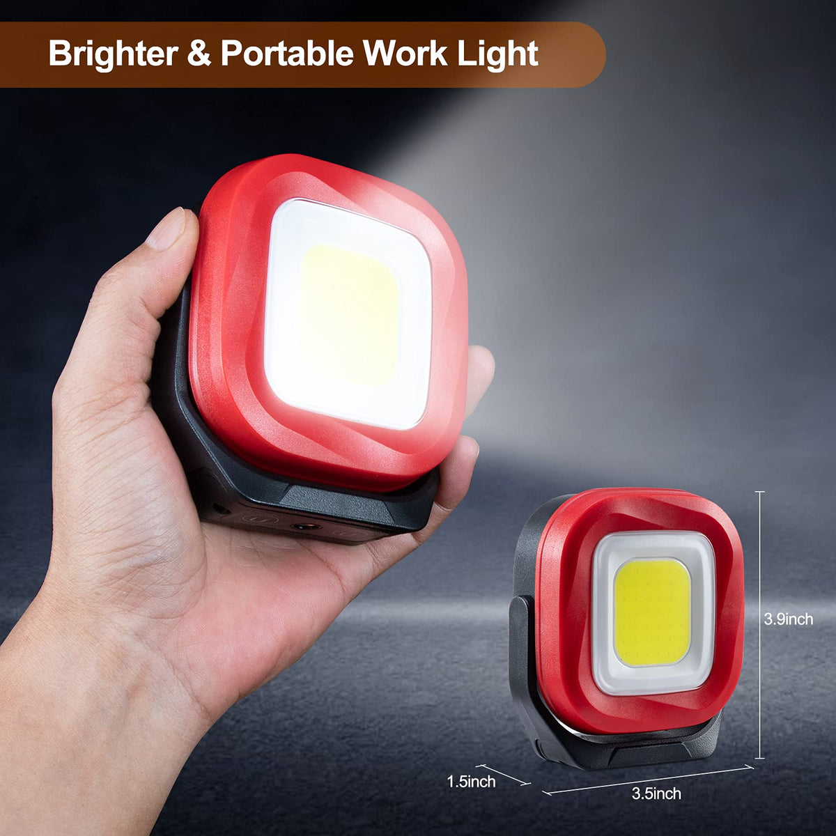 Magnetic Work Light, 42 LEDs 1000 Lumens Rechargeable Portable Inspection Light (2 PCS) Y9849