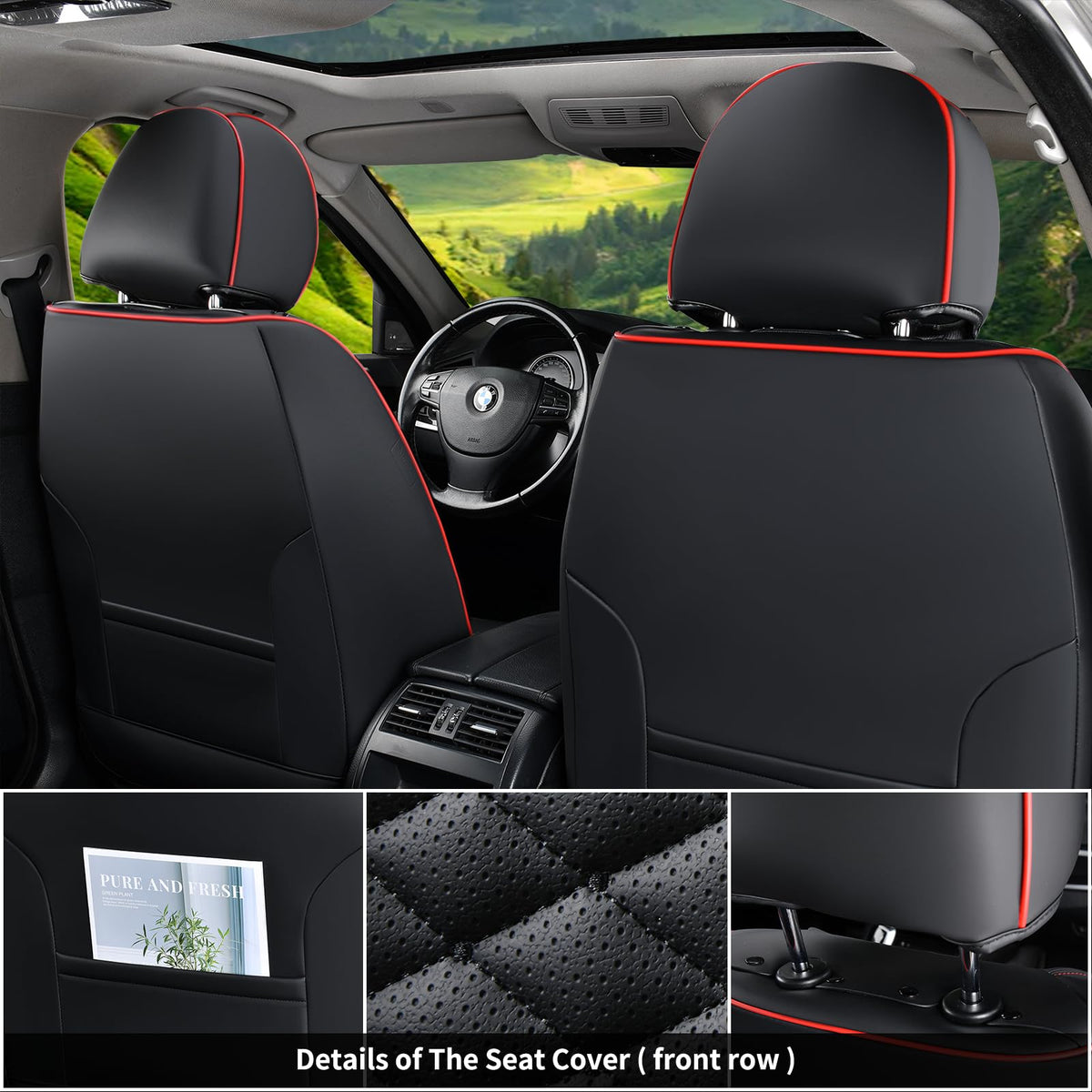 Waterproof Nappa Leather 5 Seats Car Seat Covers I9997