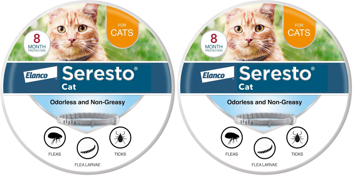 Flea & Tick Treatment & Prevention Collar for Cats 8 Months Pack of 2 V685