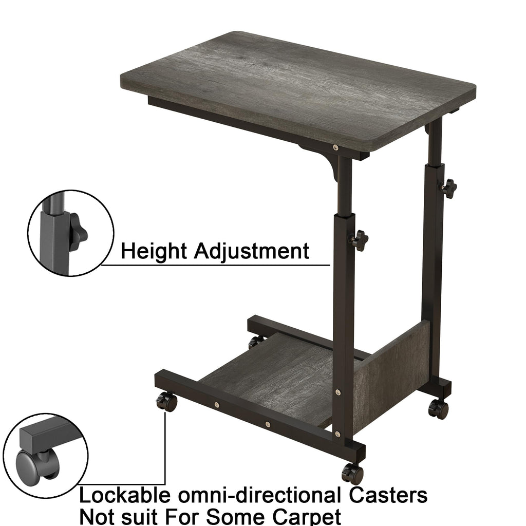 Adjustable Height C Table with Wheels and Storage V946347
