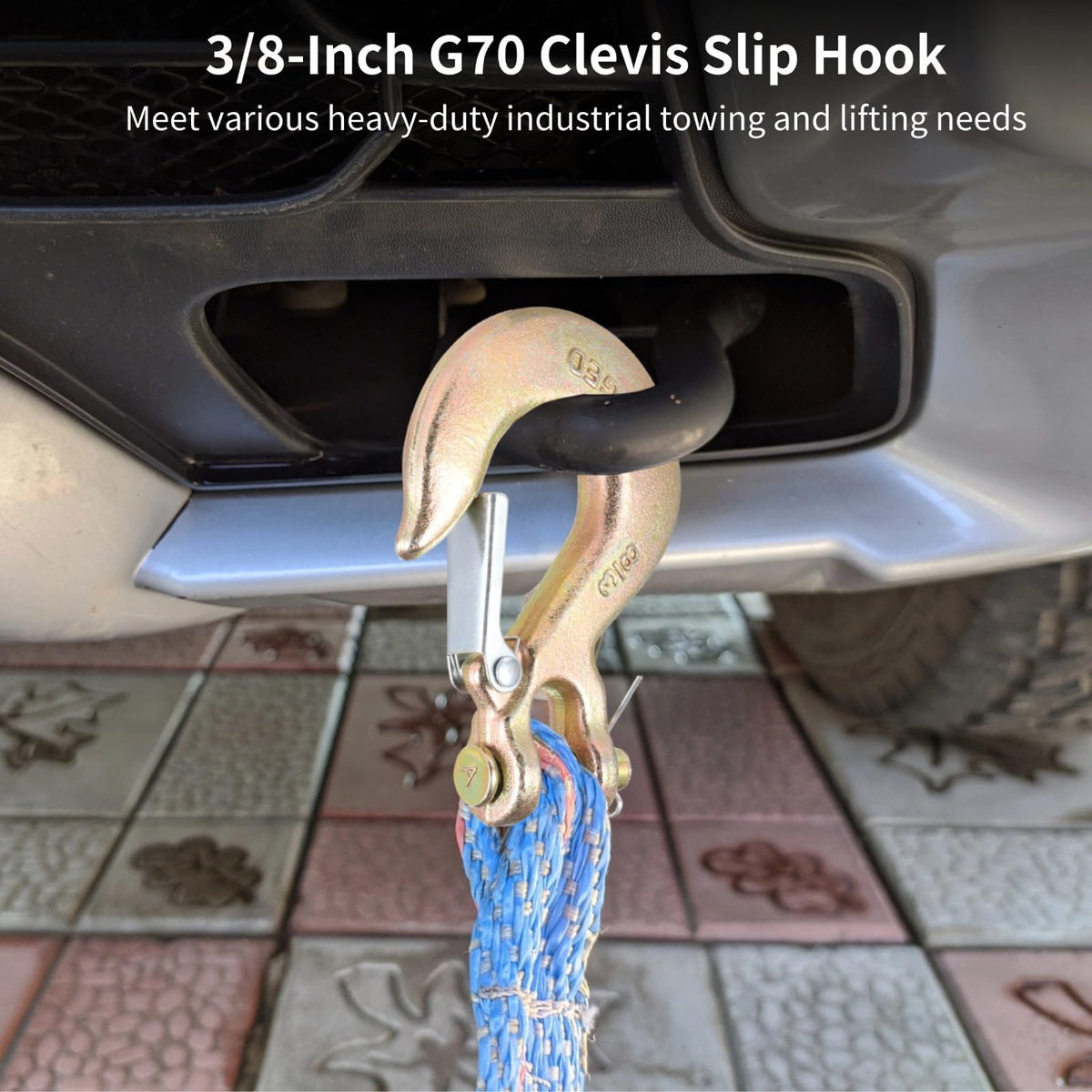 4-Pack 3/8-Inch Clevis Slip Hooks with Safety Latch E76614