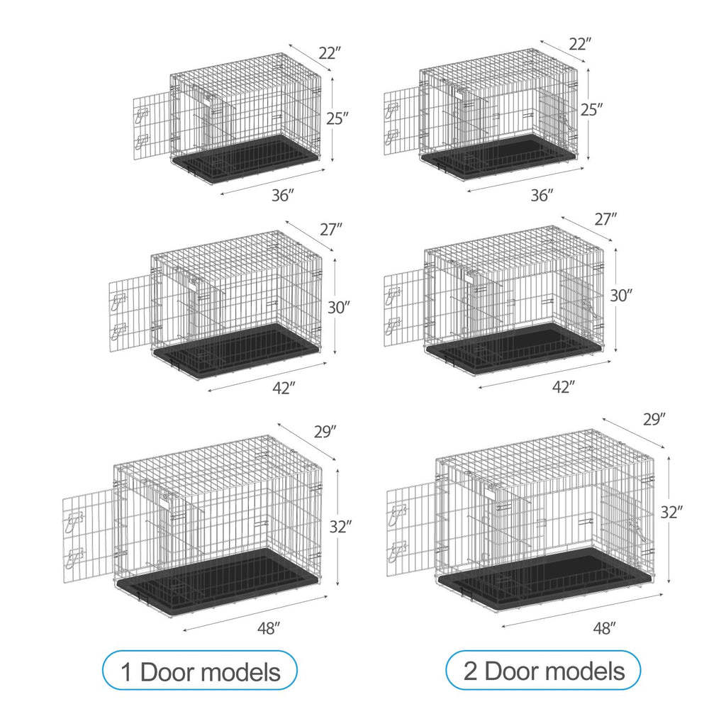 36” Large Heavy-Duty Foldable Dog Crate with Divider Panel B59312