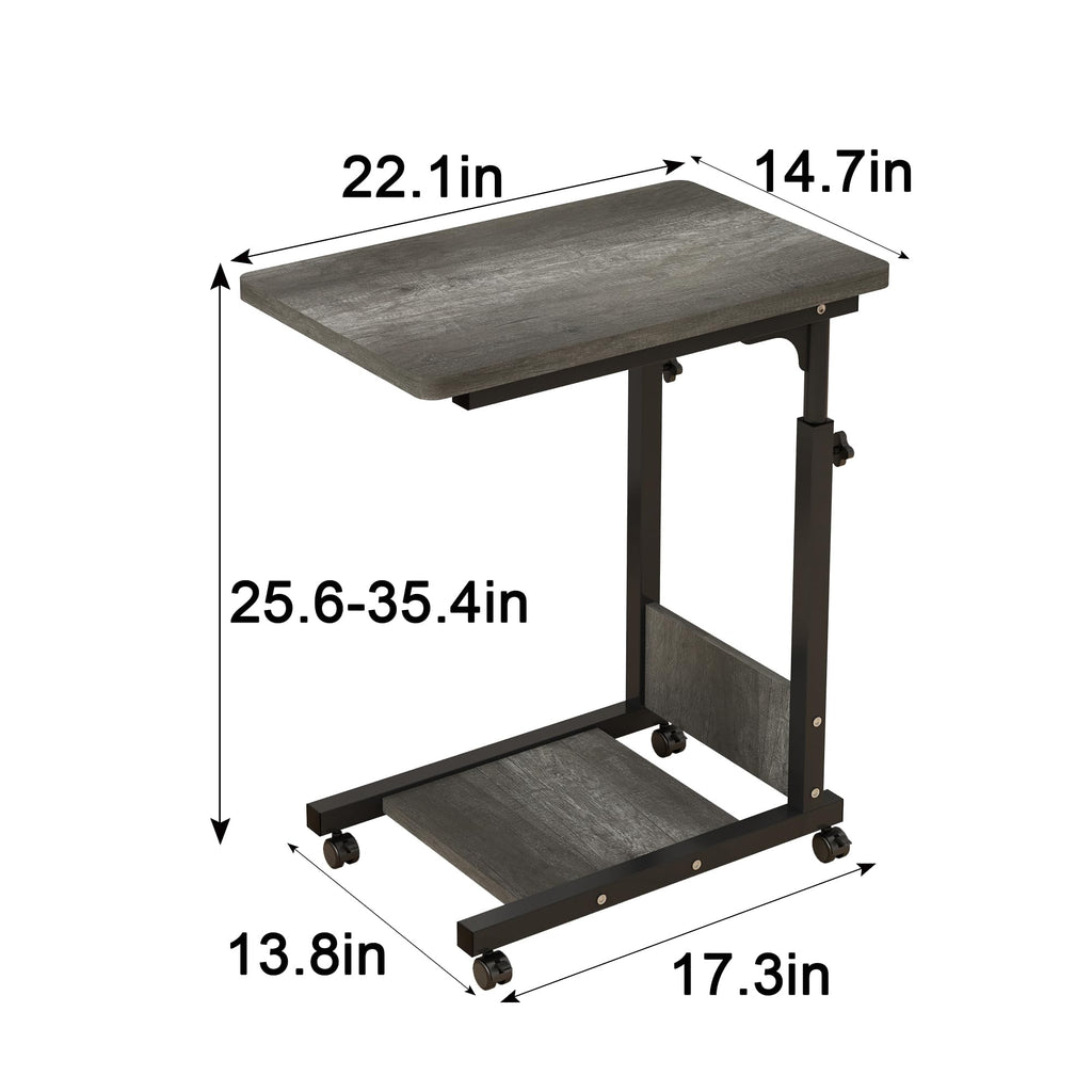 Adjustable Height C Table with Wheels and Storage V946347