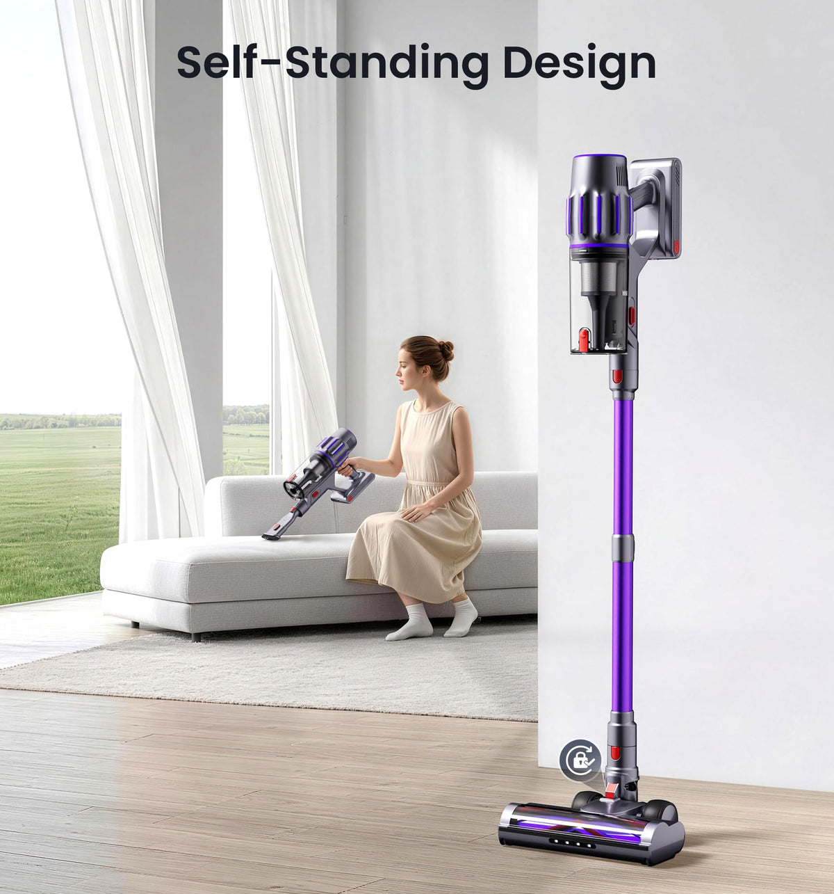 650W 55KPA Cordless Stick Vacuum with Smart Display C76153