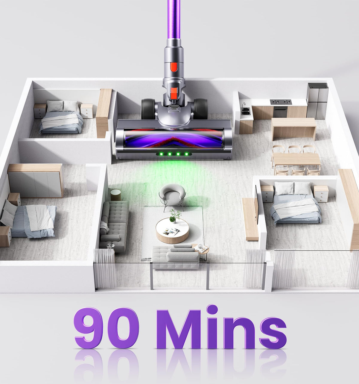 650W 55KPA Cordless Stick Vacuum with Smart Display C76153