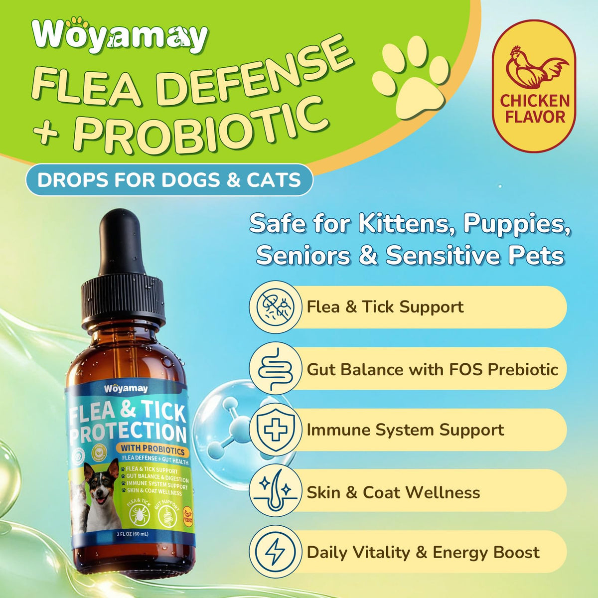 Flea and Tick Prevention Drops with Probiotics L2462