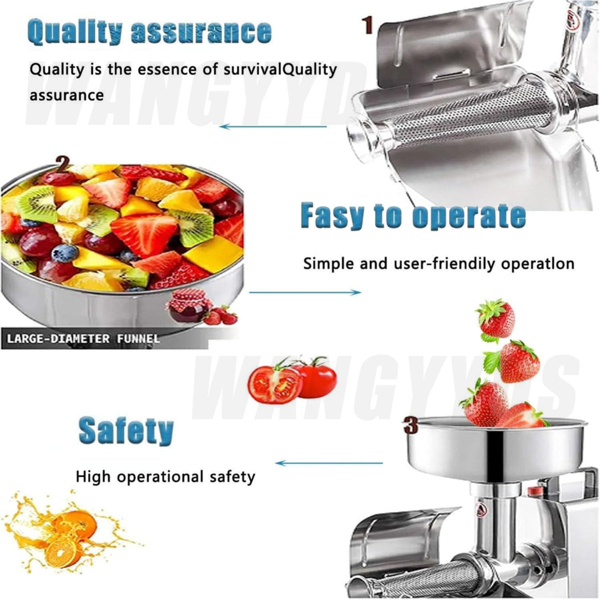450W Electric Tomato Strainer Stainless Steel A564345