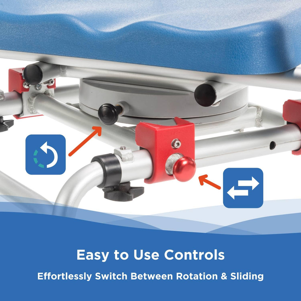 Rotating Transfer Bench with Padded Seat and Arms A9769