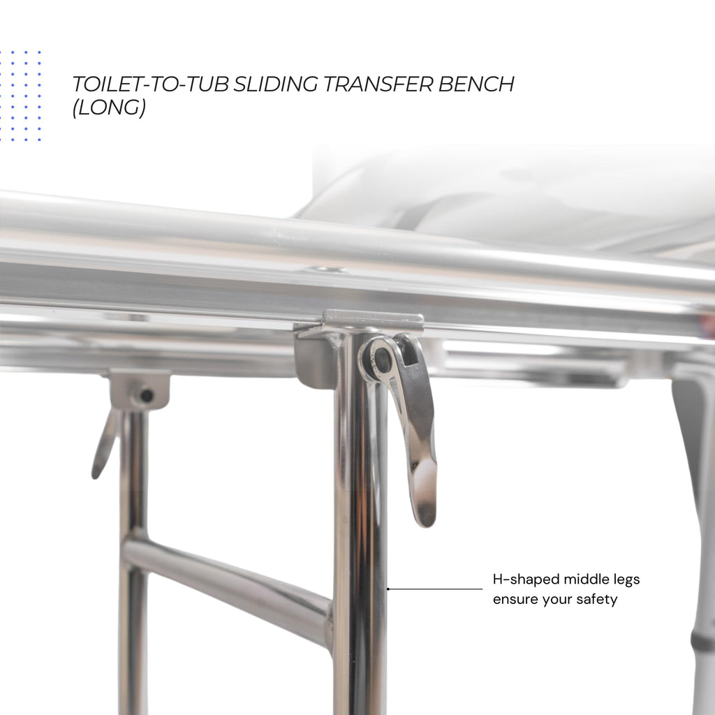 Toilet-to-Tub Transfer Bench with Cut Out Seat T3398