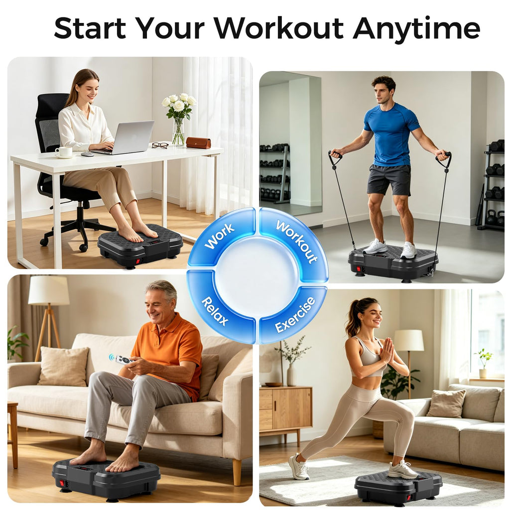 Vibration Plate Exercise Machine with Resistance Bands Z44383