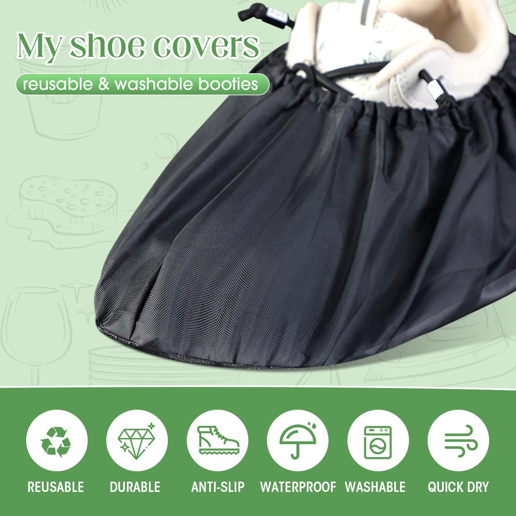 8 Pairs Reusable Waterproof Non Slip Shoe Covers X-Large T340263
