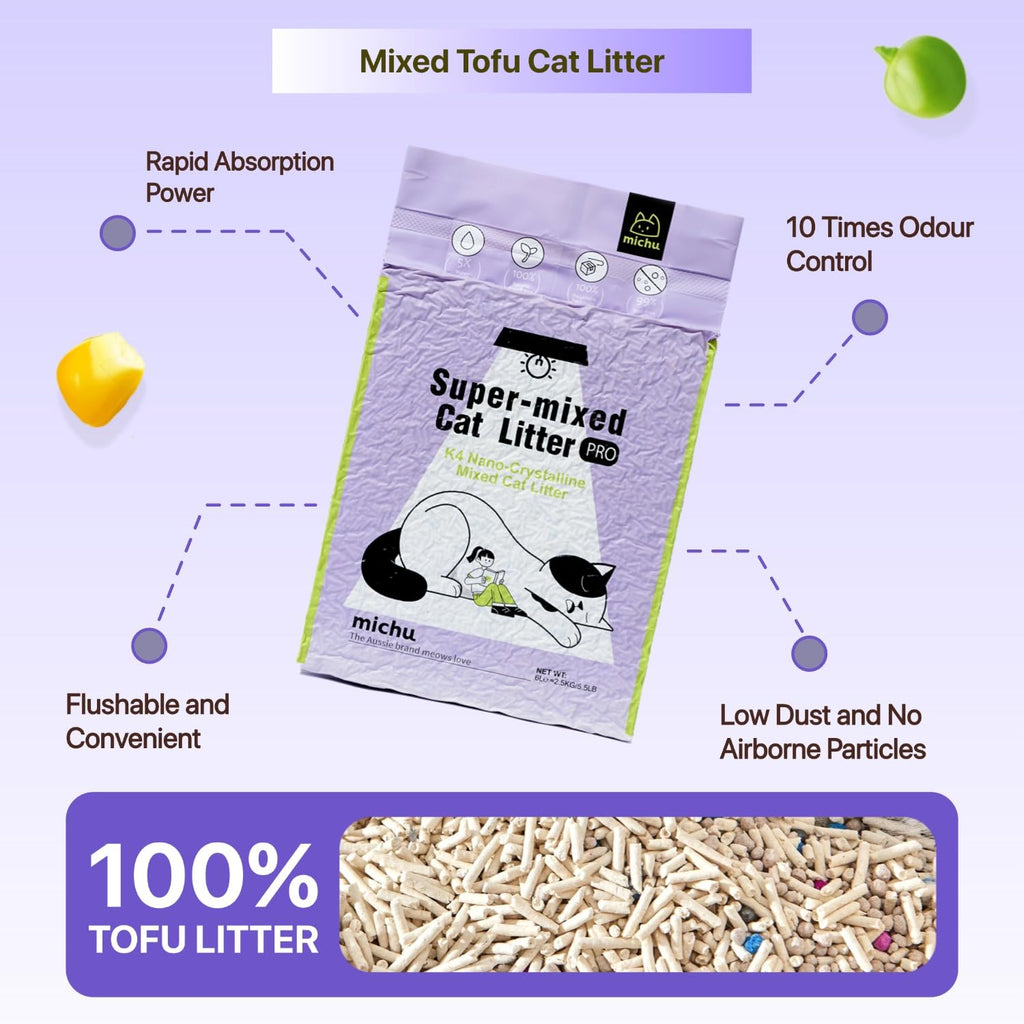 Mixed Tofu Cat Litter 5.5Lb 4 Pack Y687