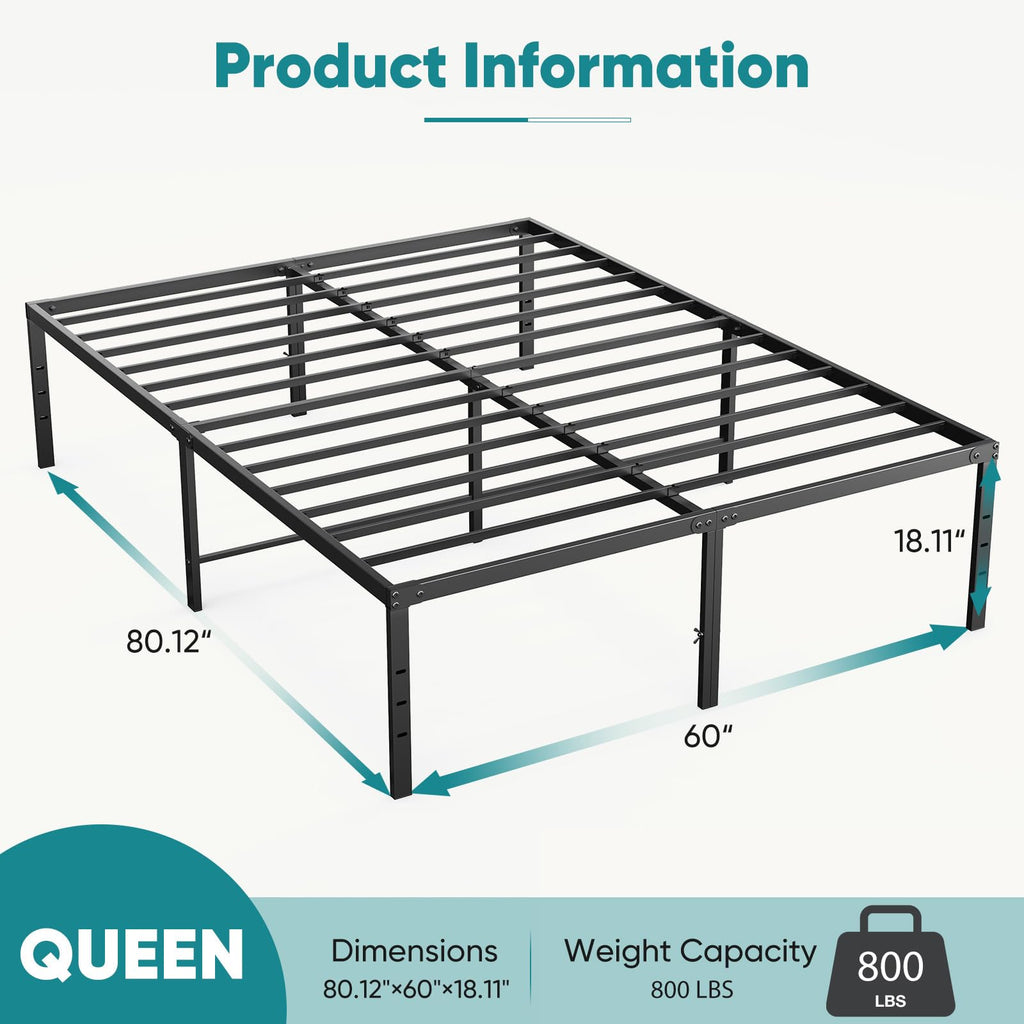 Queen 18 Inch Metal Platform Bed Frame U72300