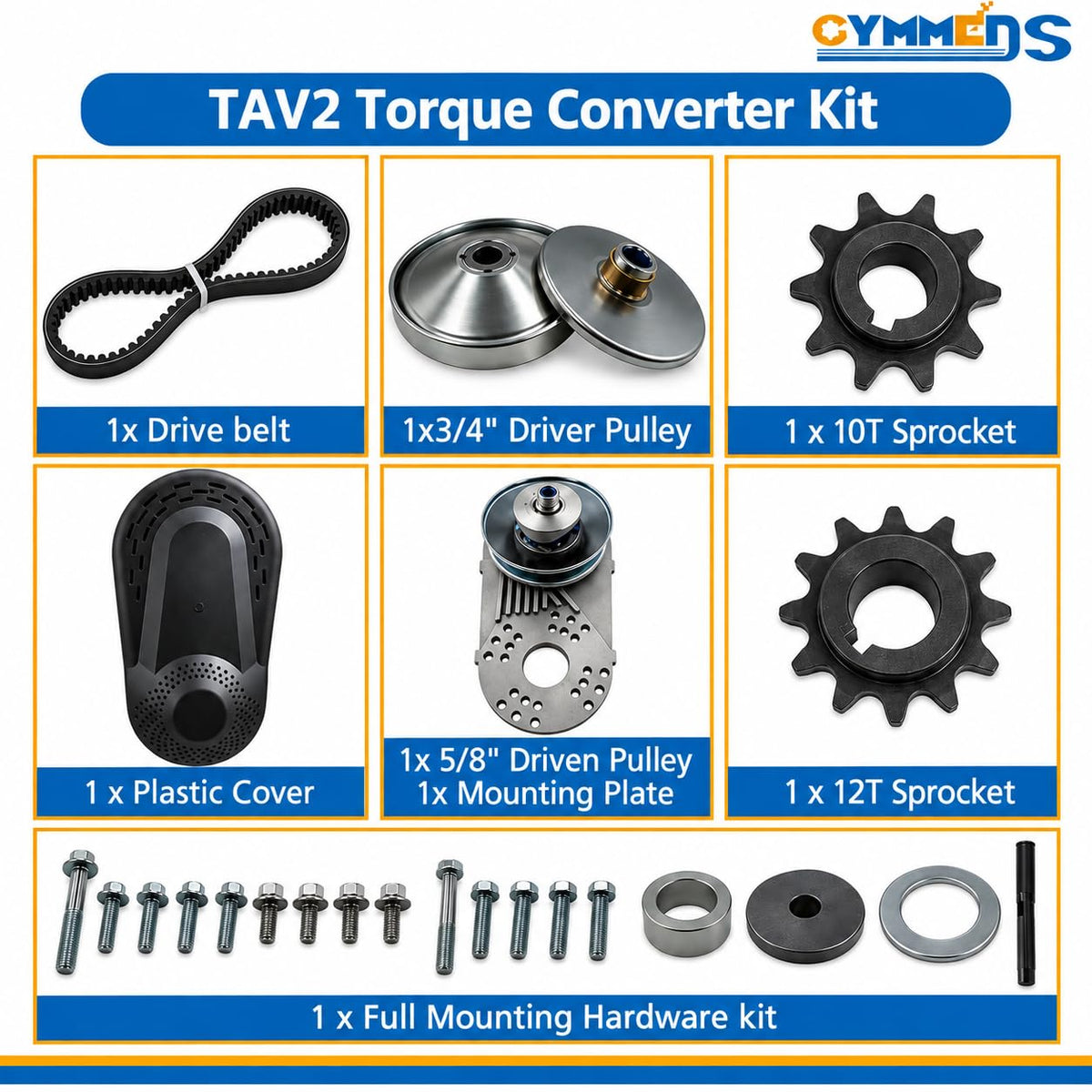 30 Series Torque Converter 3/4" Bore CVT Clutch Go Kart Mini Bike Parts Kit T430
