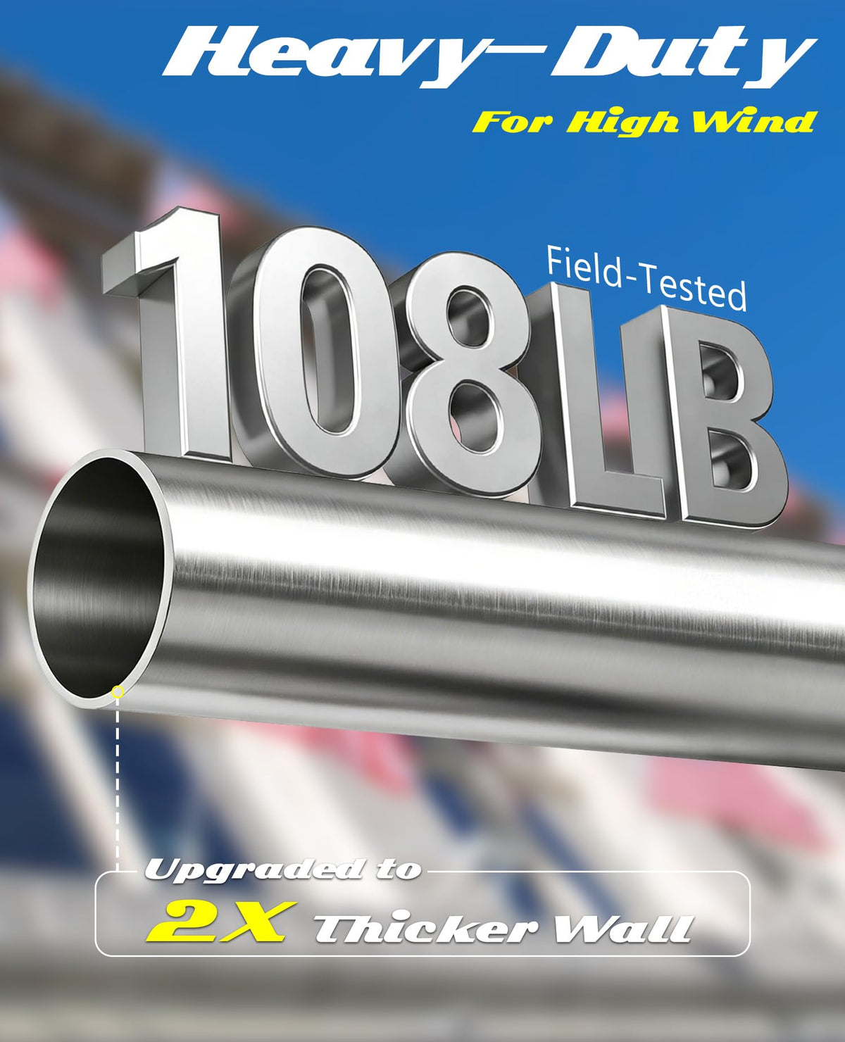 Heavy Duty Stainless Steel Flag Pole E99356