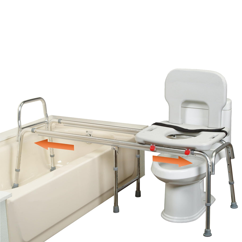 Toilet-to-Tub Transfer Bench with Cut Out Seat T3398