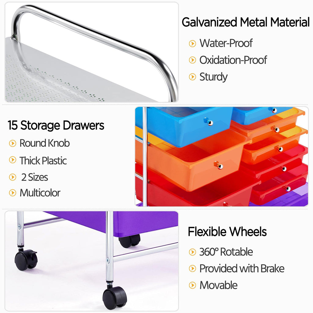 15 Drawer Rolling Storage Cart X32466