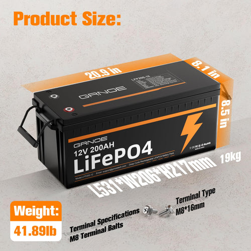 12V 200Ah LiFePO4 Lithium Battery 2Pack I532250