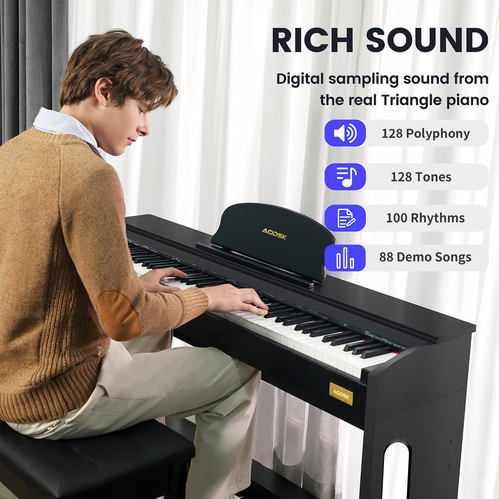 88-Key Digital Piano with Stand & Pedals F809015