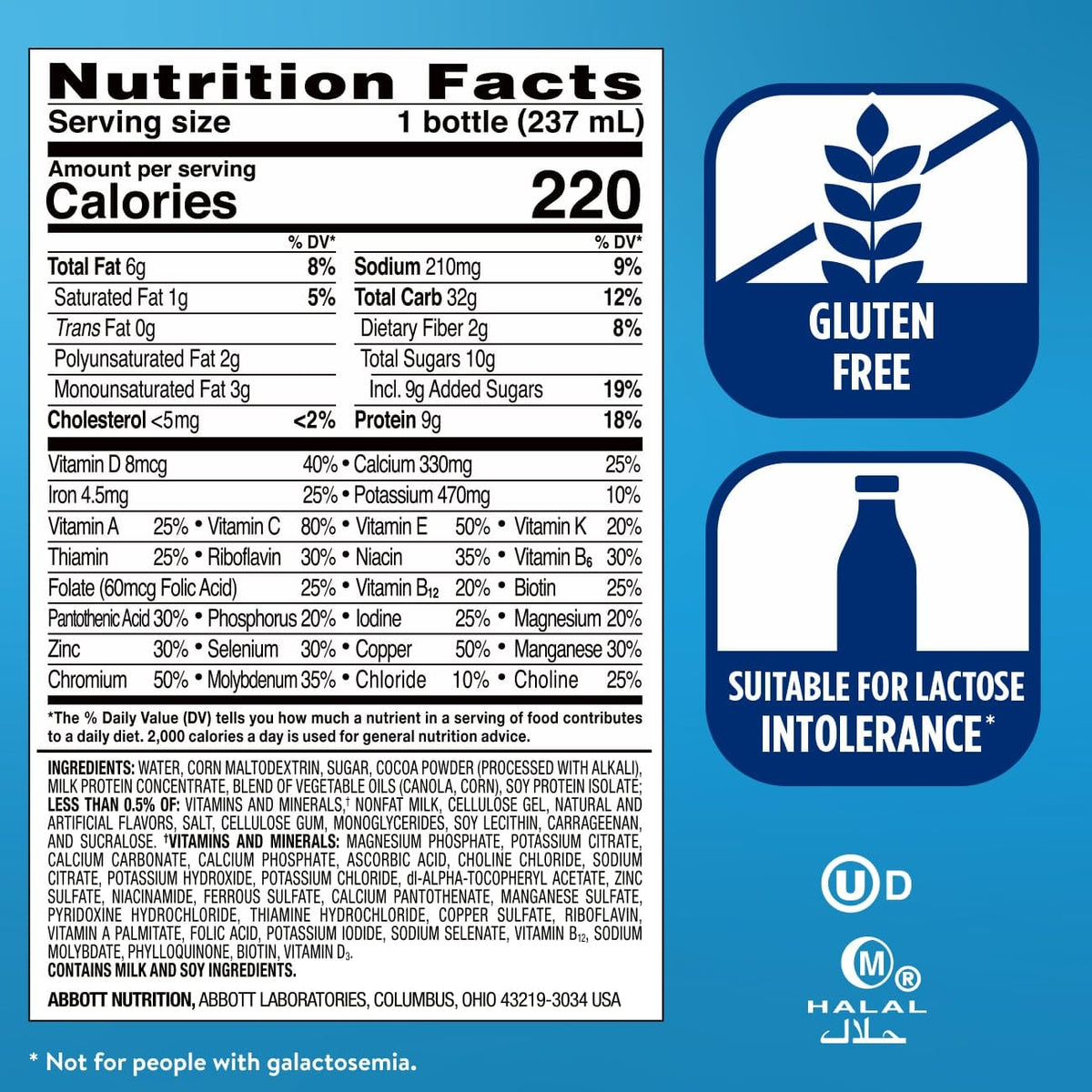 Dark Chocolate Nutrition Shake 9g Protein 24 Pack C206