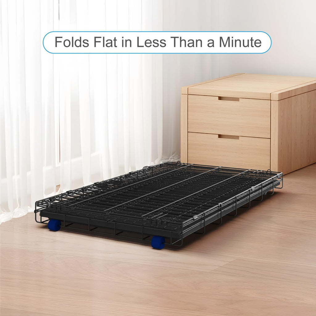 36” Large Heavy-Duty Foldable Dog Crate with Divider Panel B59312