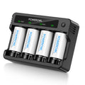 Rechargeable D Batteries with 4 Bay Battery Charger X5114