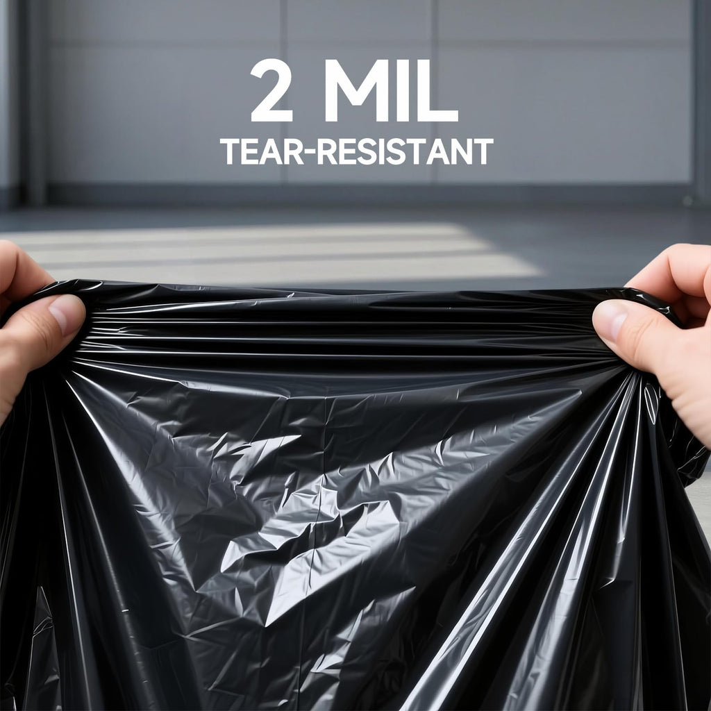 55 Gallon 2 Mil Black Heavy Duty Trash Bags, 20 Count C1645
