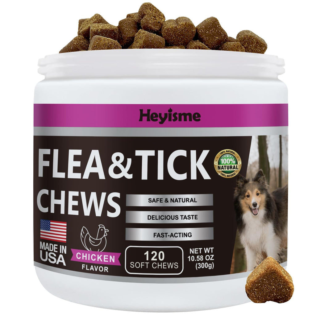 Flea and Tick Chewables for Dogs Chicken 120 Chews O716514