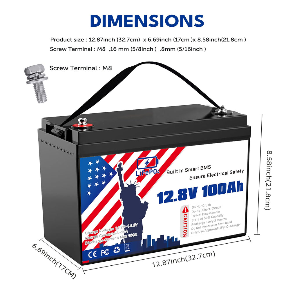 12V 100Ah LiFePO4 Battery A84525