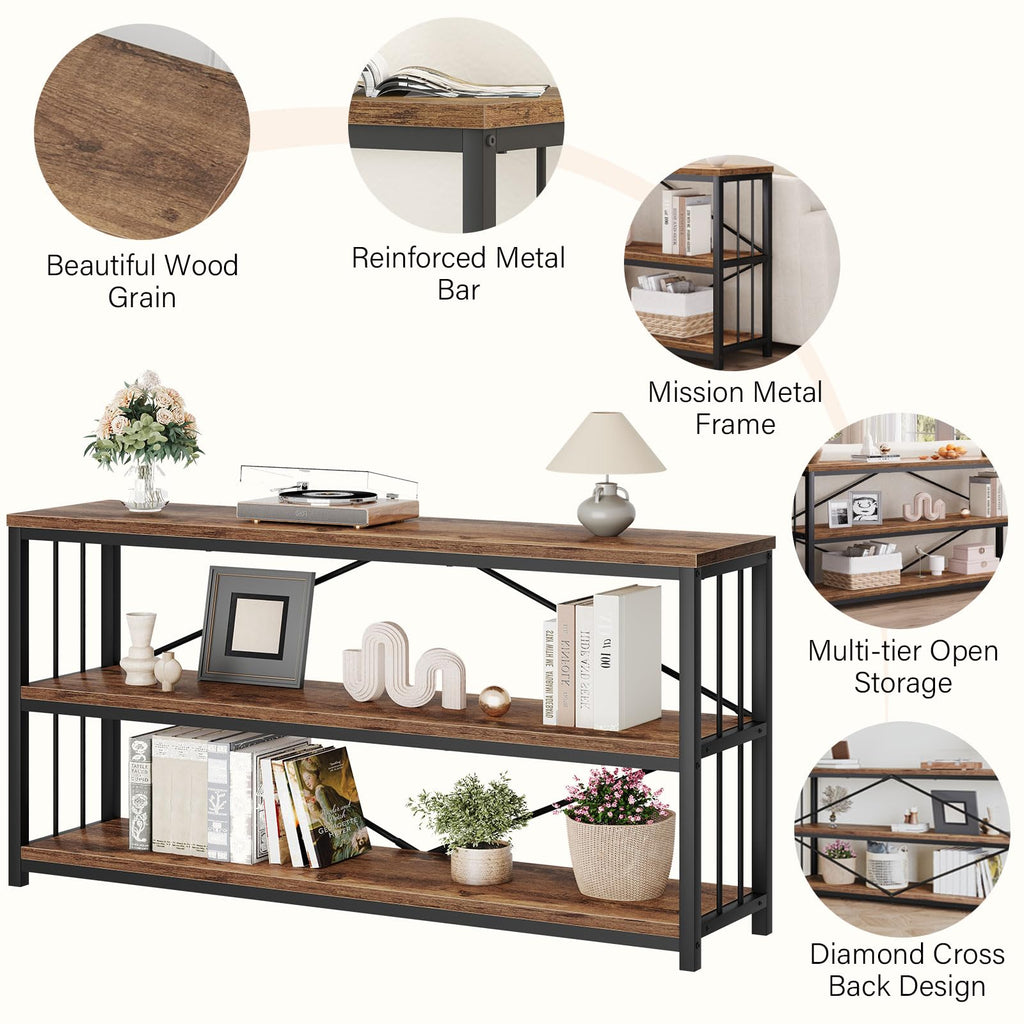 70 Inch Rustic Brown Console Table E31034