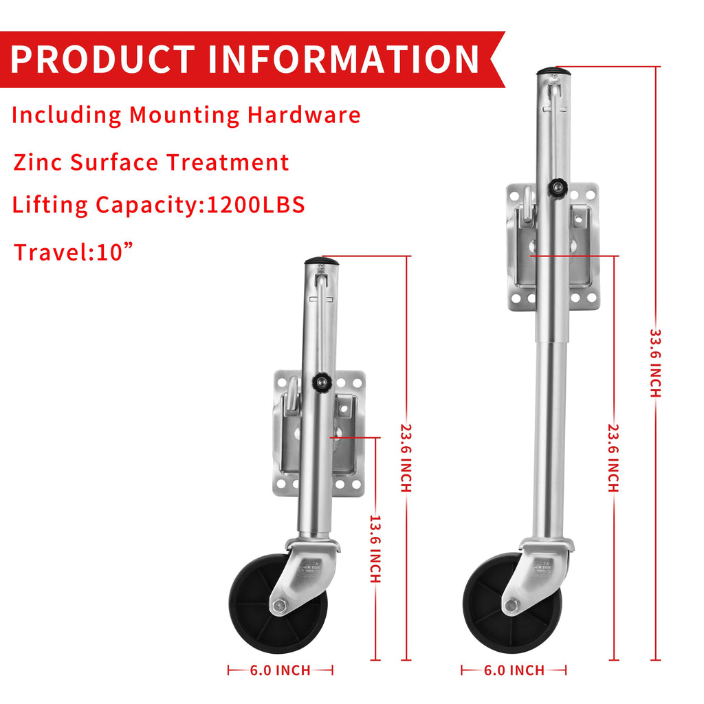 1200 lbs Boat Trailer Jack with 6 Inch Wheel X11350