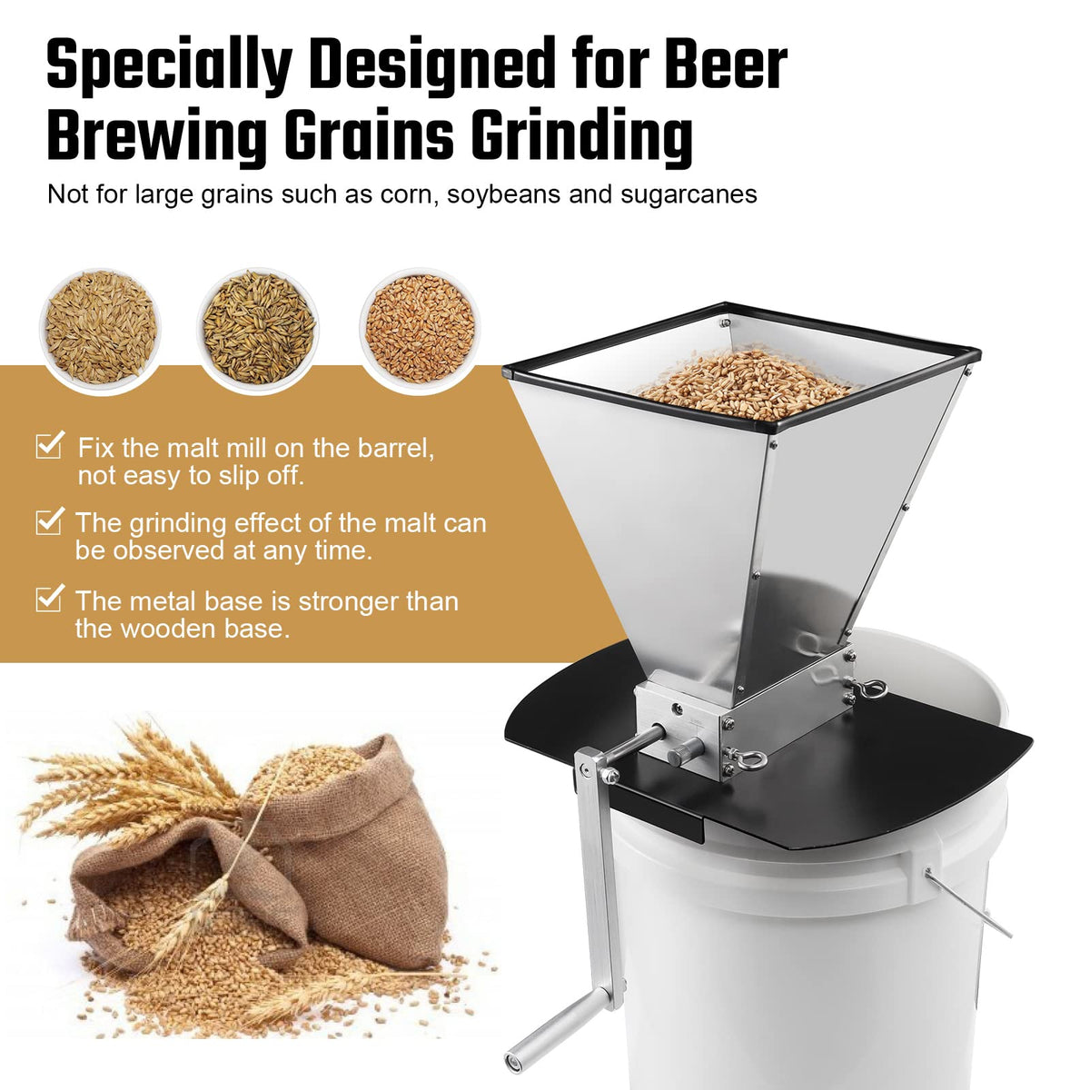 Manual Grain Mill with Stainless Steel Roller F738