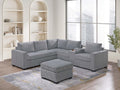 Light Gray Corduroy 4pc Sectional Sofa Set D6656