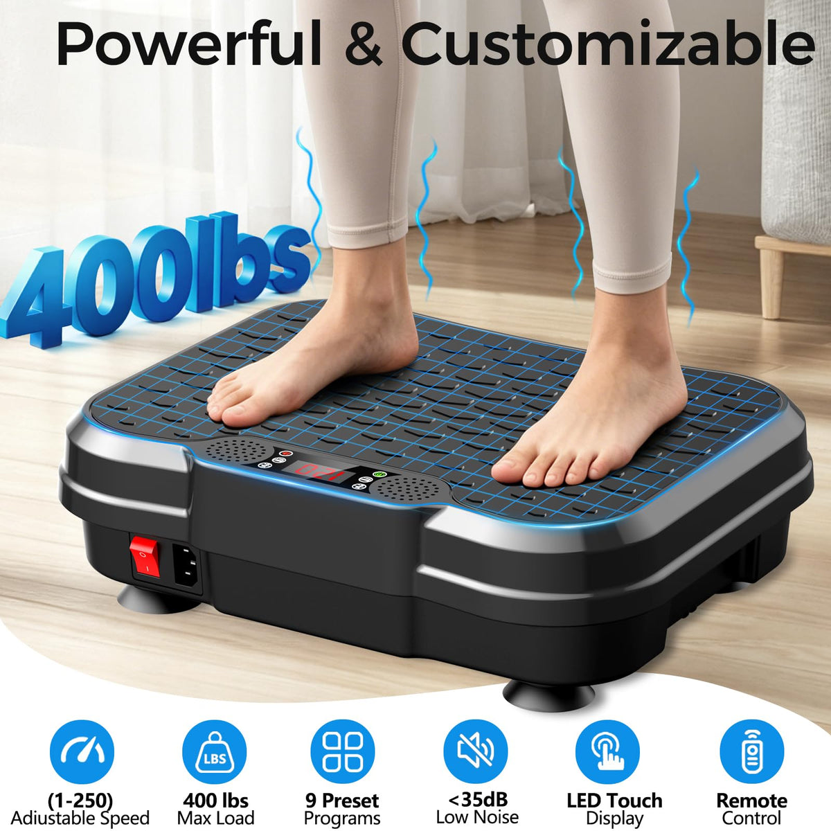 Vibration Plate Exercise Machine with Resistance Bands Z44383