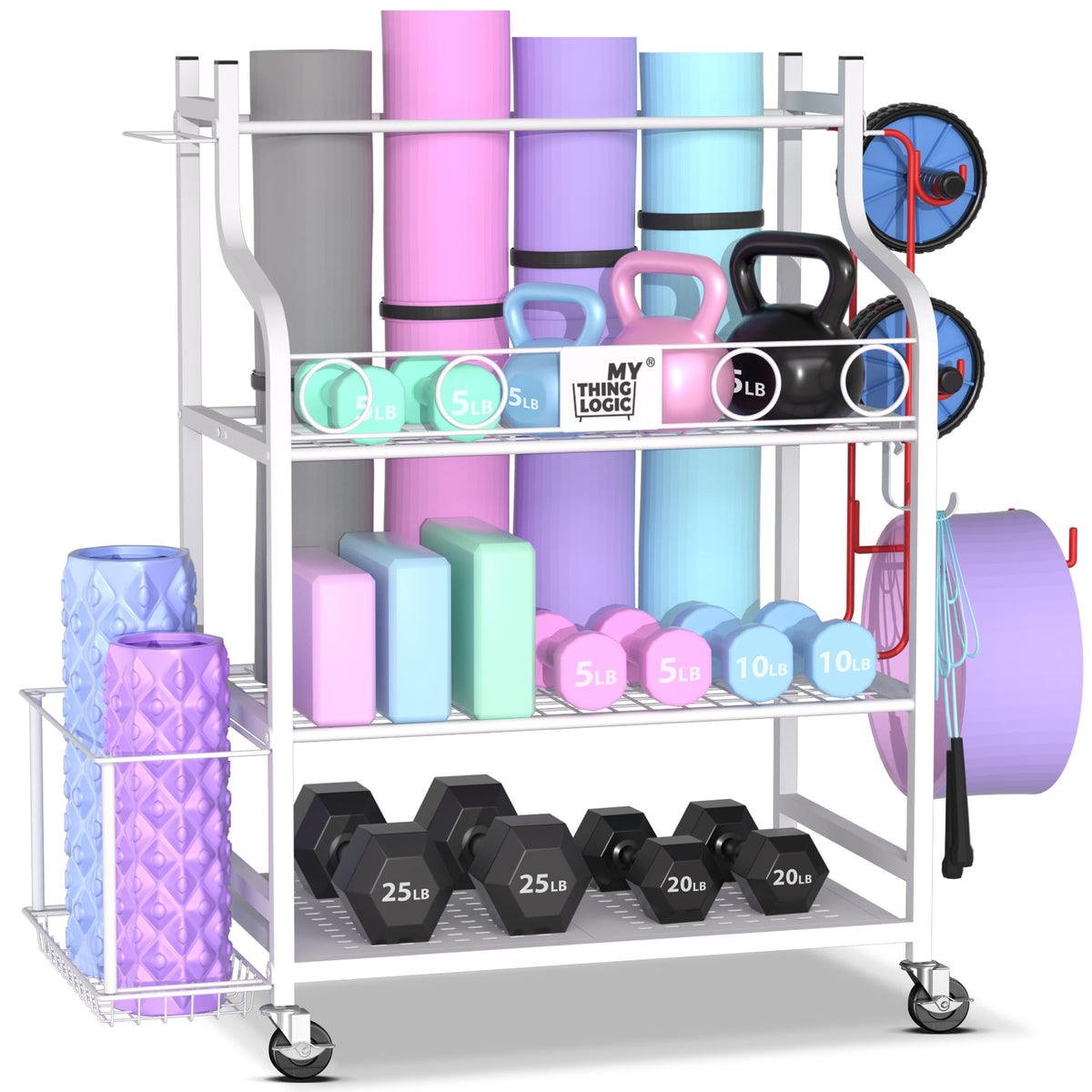 Home Gym Rack for Dumbbells, Yoga Mats and Workout Equipment J121947